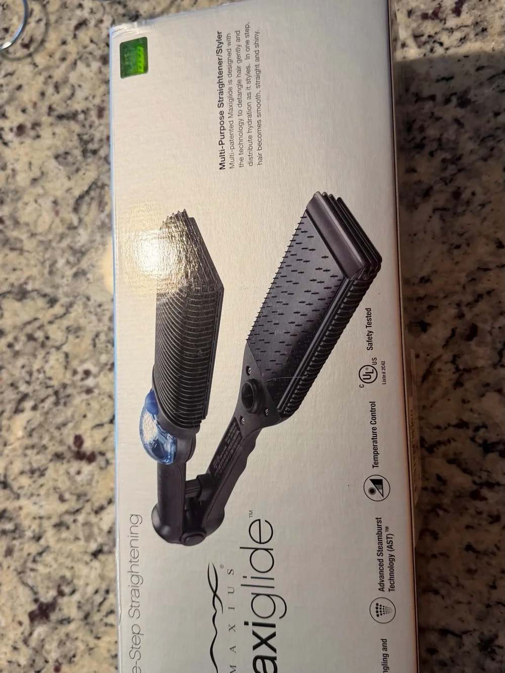 Black Heated Straightening Brush — Sleek Black Hair Styler